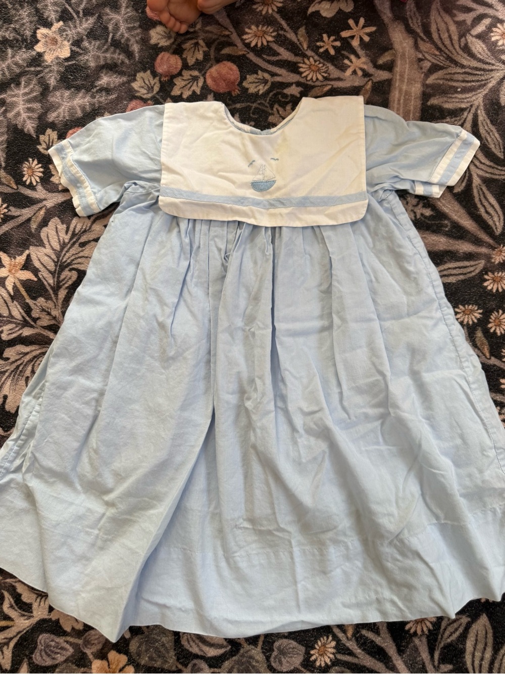 Strasburg Light Blue Sailor Collar Baby Girl Dress
